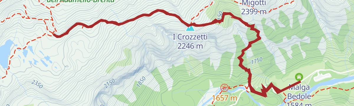 Route map: Tour to Mandrone refuge
